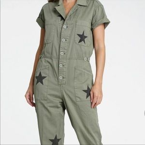 Pistola Grover Olive Denim Jumpsuit